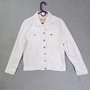 JUDITH MARCH WOMENS WHITE DENIM JACKET SIZE M